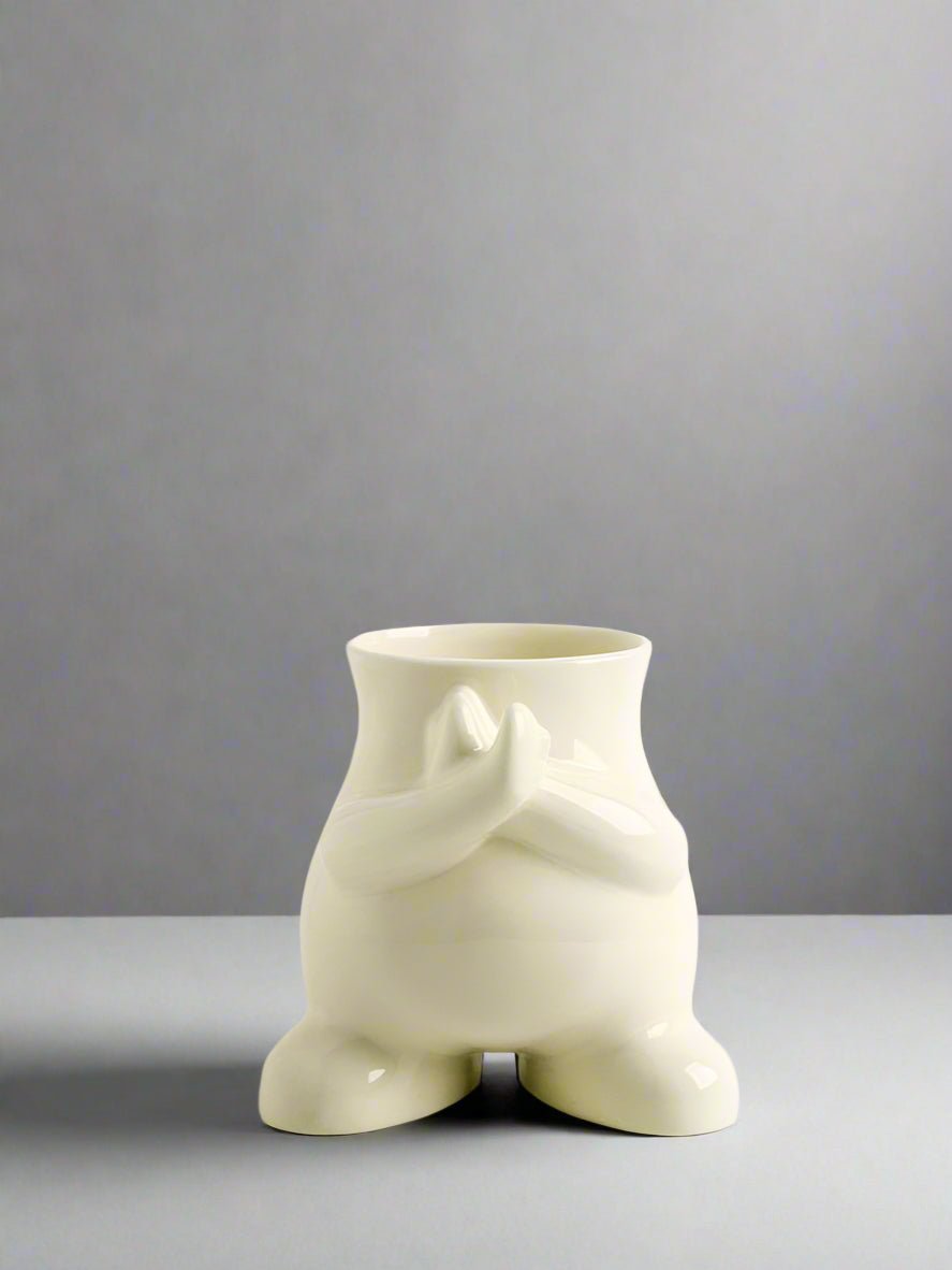 Hom & Ember – Modern Art Deco Ceramic Vase - Hom & Ember