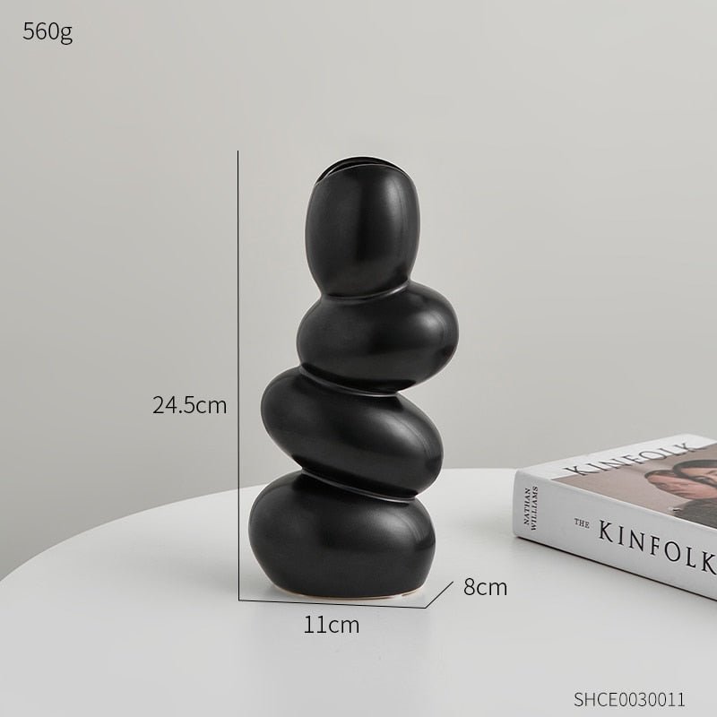 Hom & Ember – Modern Cobble Ceramic Vase - Hom & Ember