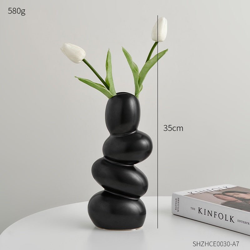 Hom & Ember – Modern Cobble Ceramic Vase - Hom & Ember