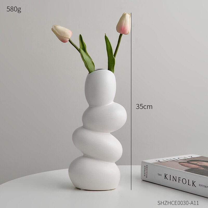 Hom & Ember – Modern Cobble Ceramic Vase - Hom & Ember