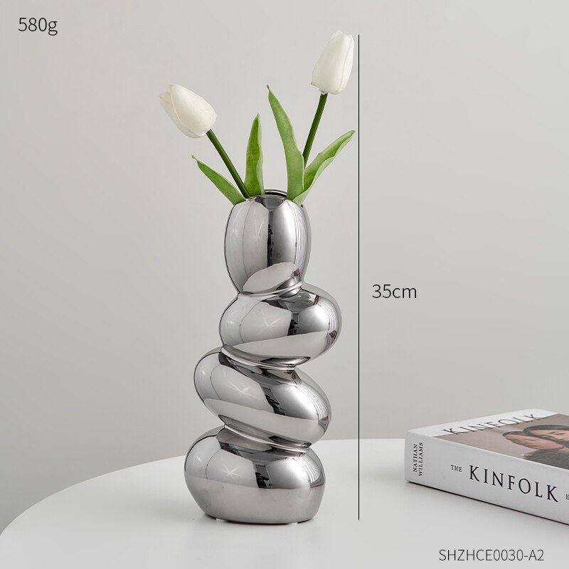 Hom & Ember – Modern Cobble Ceramic Vase - Hom & Ember