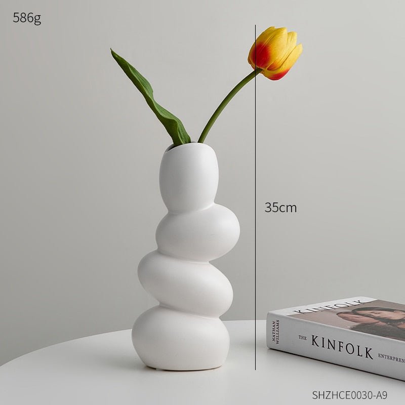 Hom & Ember – Modern Cobble Ceramic Vase - Hom & Ember