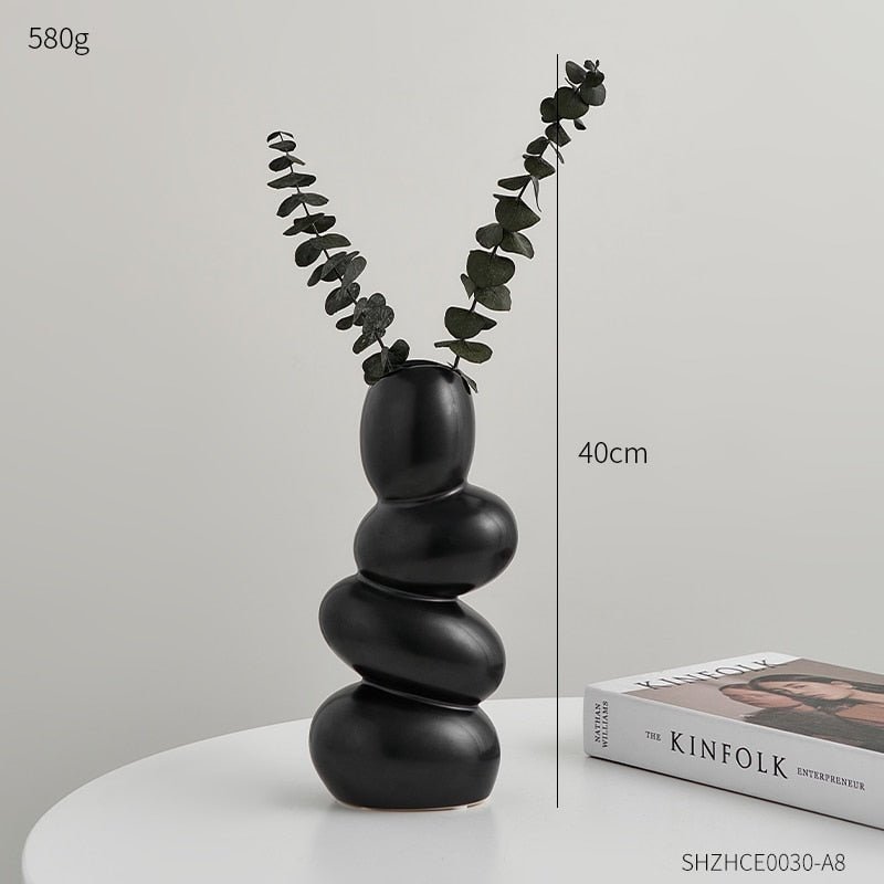 Hom & Ember – Modern Cobble Ceramic Vase - Hom & Ember