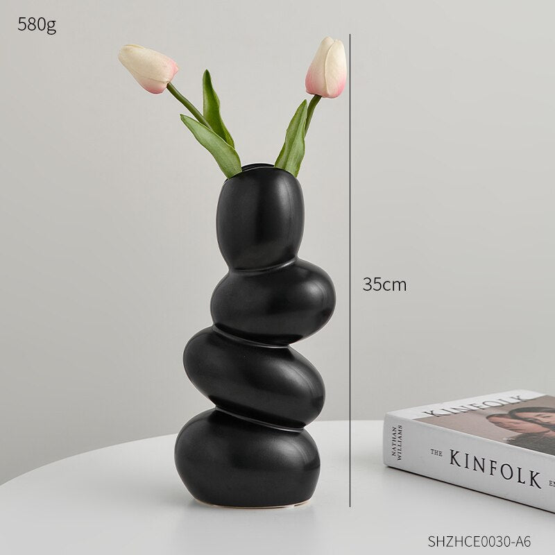 Hom & Ember – Modern Cobble Ceramic Vase - Hom & Ember