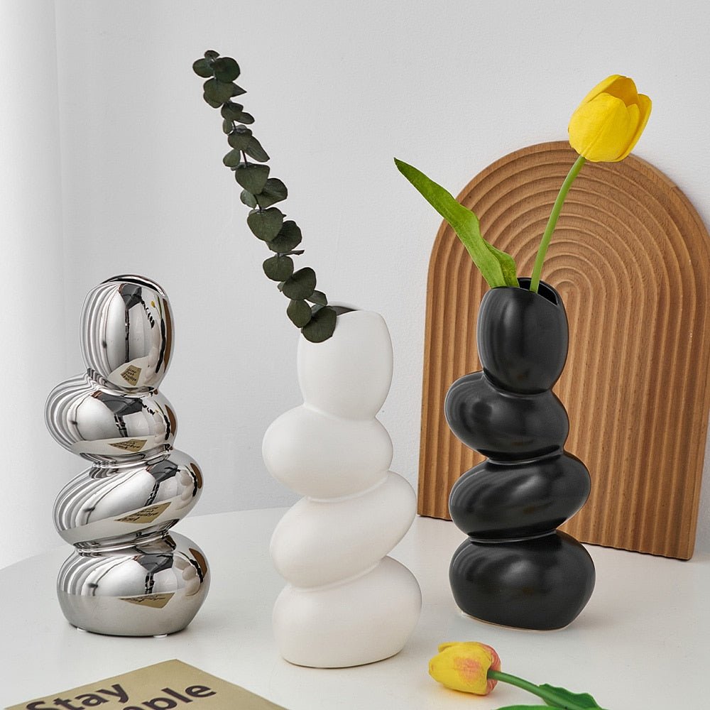 Hom & Ember – Modern Cobble Ceramic Vase - Hom & Ember