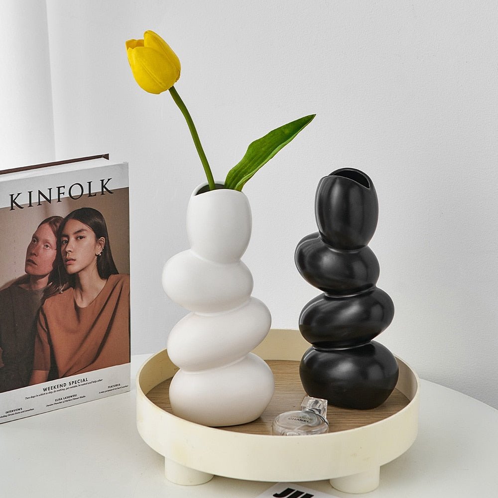 Hom & Ember – Modern Cobble Ceramic Vase - Hom & Ember