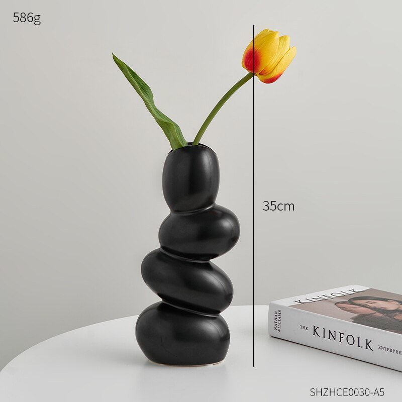 Hom & Ember – Modern Cobble Ceramic Vase - Hom & Ember