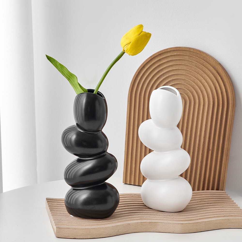 Hom & Ember – Modern Cobble Ceramic Vase - Hom & Ember