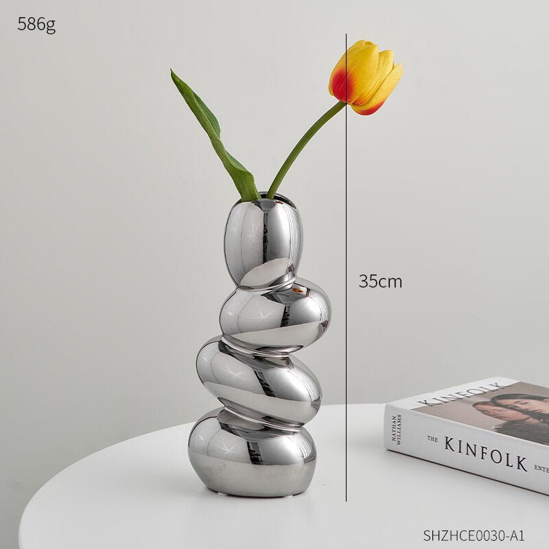 Hom & Ember – Modern Cobble Ceramic Vase - Hom & Ember