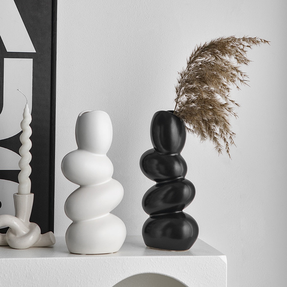 Hom & Ember – Modern Cobble Ceramic Vase - Hom & Ember