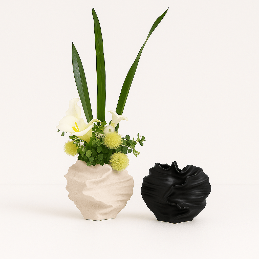 Hom & Ember – Modern Frosted Ceramic Vase - Hom & Ember