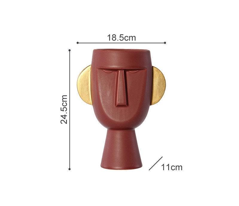 Hom & Ember – Modern Human Face Ceramic Vase - Hom & Ember