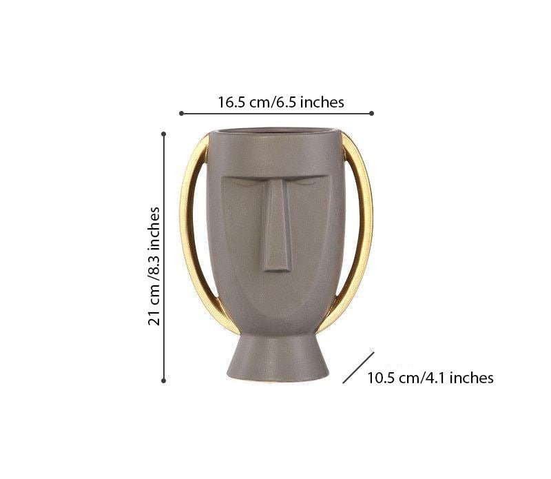 Hom & Ember – Modern Human Face Ceramic Vase - Hom & Ember