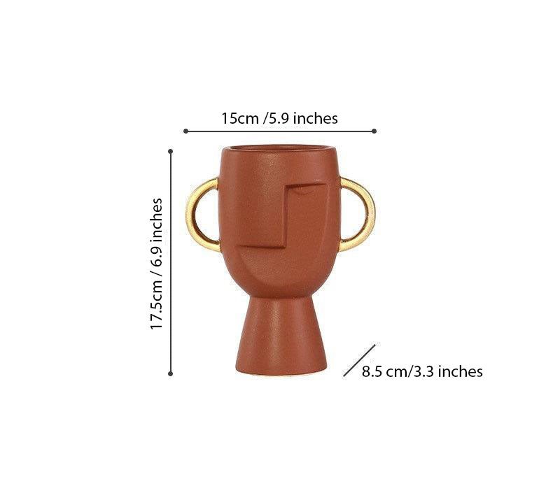 Hom & Ember – Modern Human Face Ceramic Vase - Hom & Ember