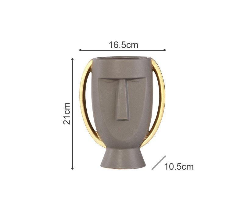 Hom & Ember – Modern Human Face Ceramic Vase - Hom & Ember
