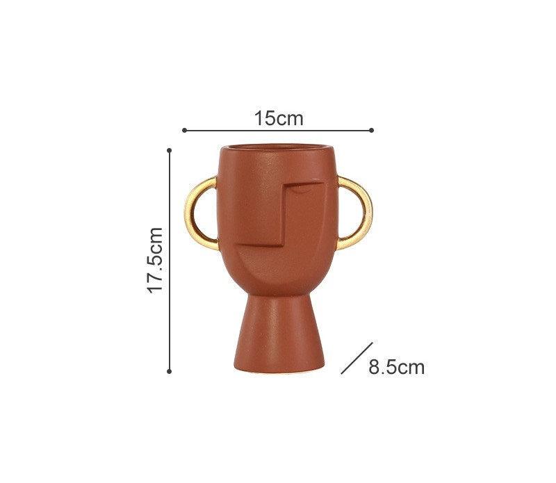 Hom & Ember – Modern Human Face Ceramic Vase - Hom & Ember