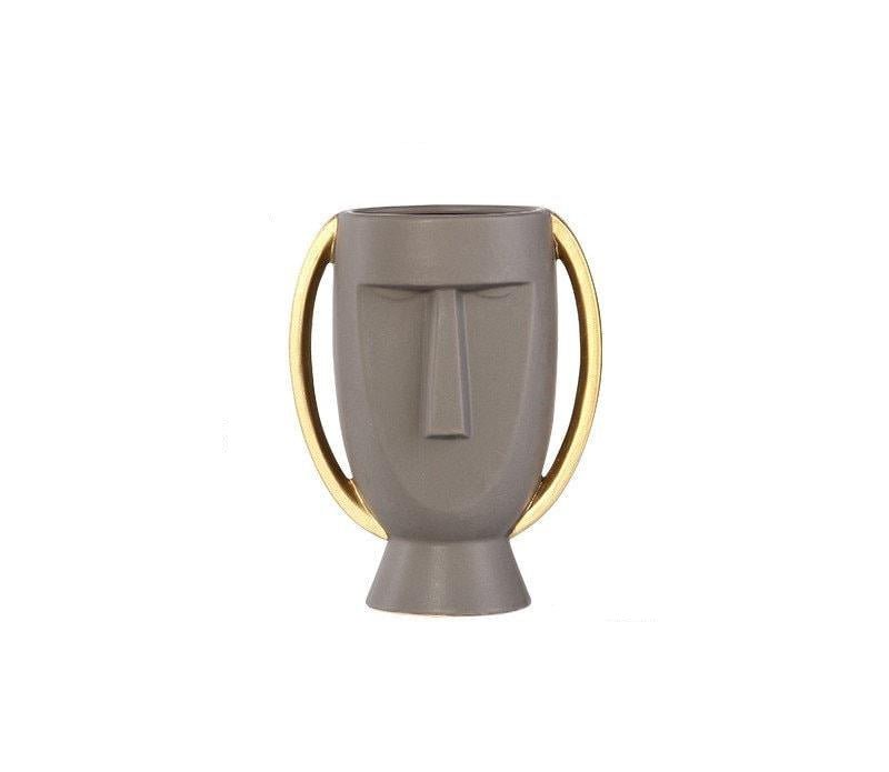 Hom & Ember – Modern Human Face Ceramic Vase - Hom & Ember