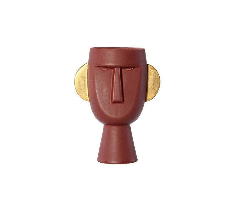 Hom & Ember – Modern Human Face Ceramic Vase - Hom & Ember