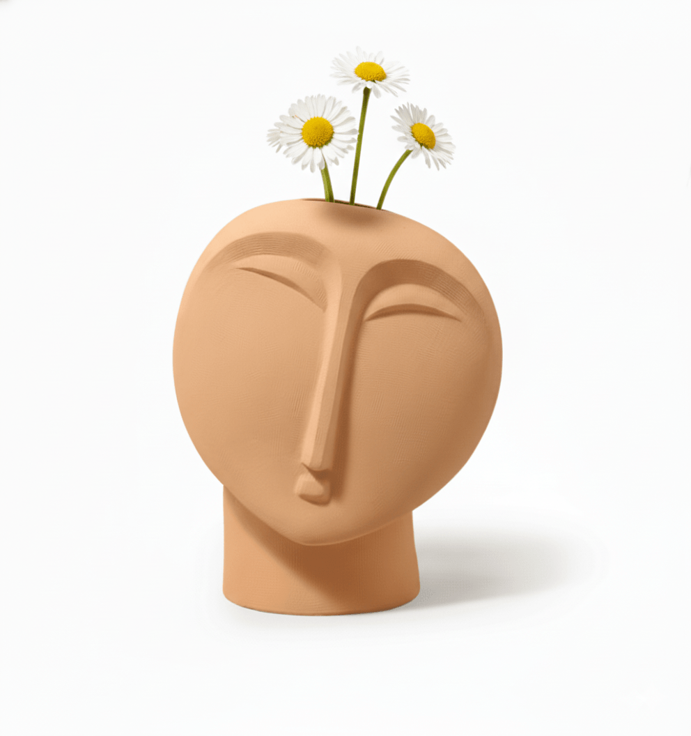 Hom & Ember – Modern Minimalist Abstract Face Ceramic Vase for a Contemporary Aesthetic - Hom & Ember