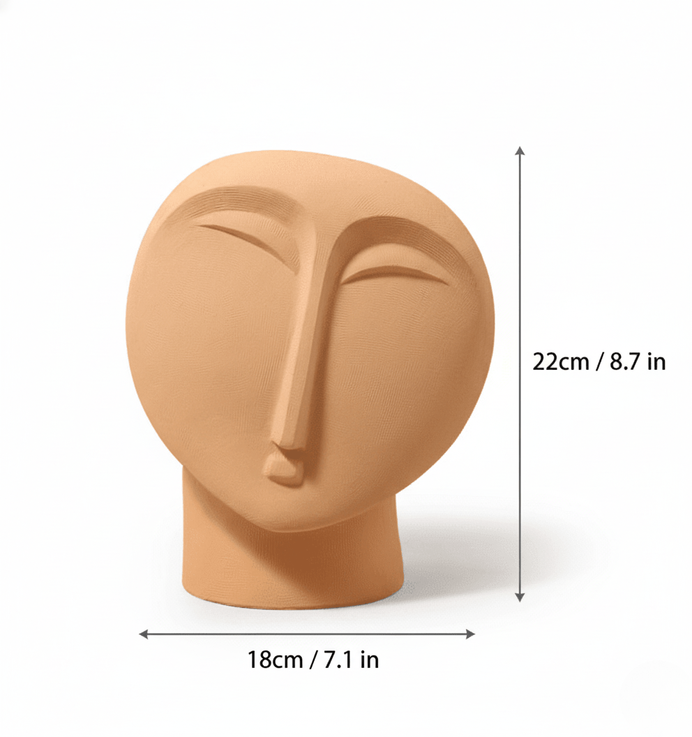 Hom & Ember – Modern Minimalist Abstract Face Ceramic Vase for a Contemporary Aesthetic - Hom & Ember