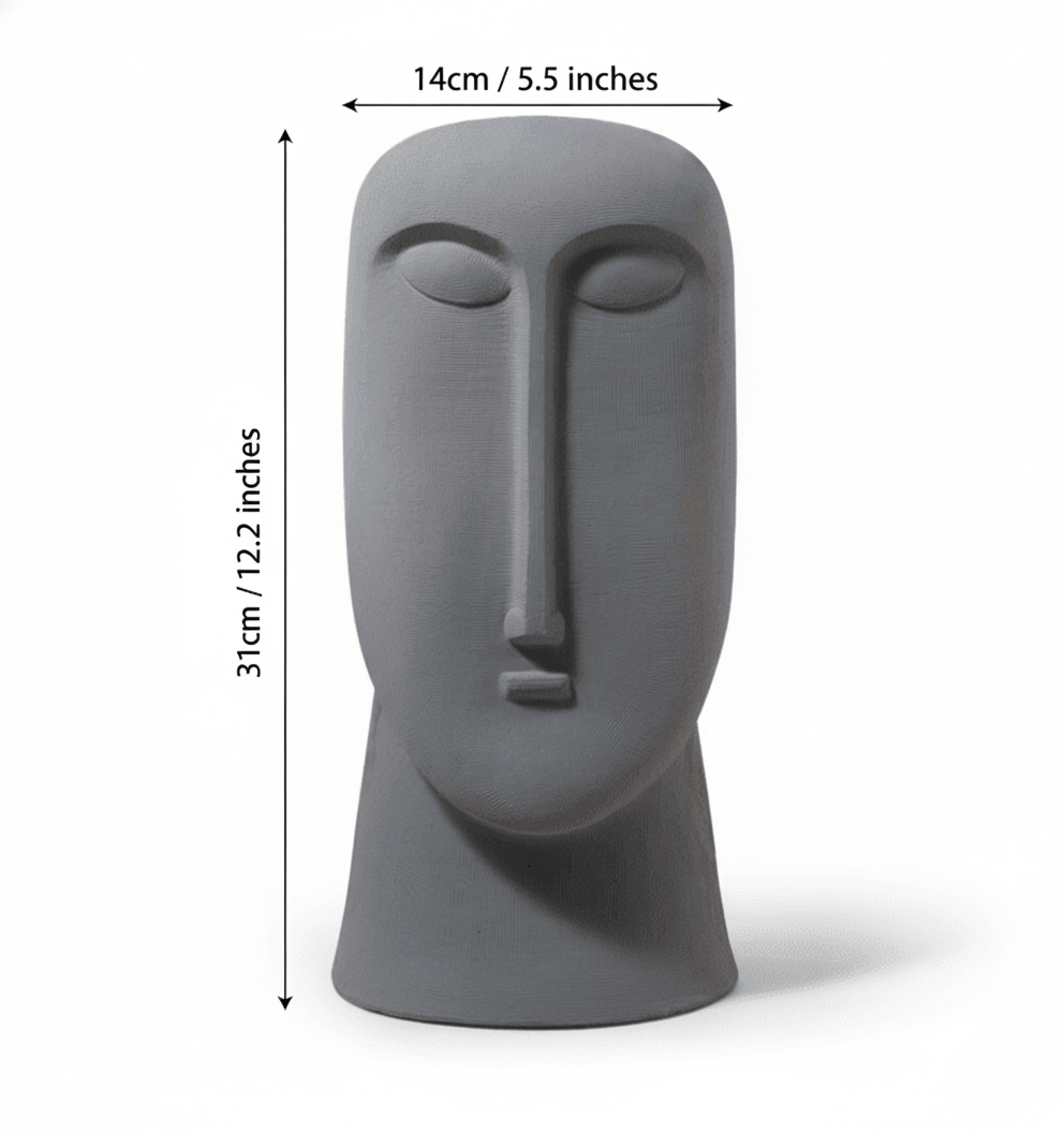 Hom & Ember – Modern Minimalist Abstract Face Ceramic Vase for a Contemporary Aesthetic - Hom & Ember