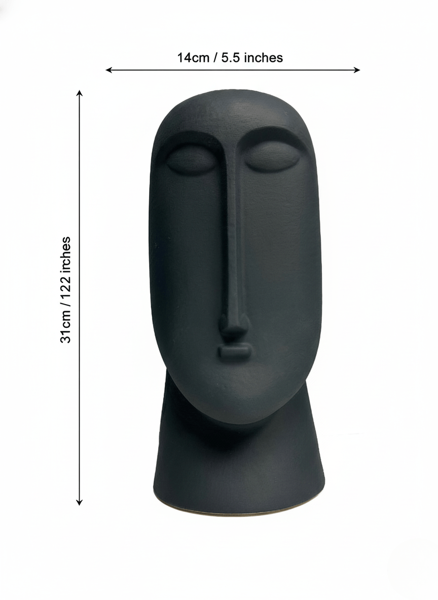 Hom & Ember – Modern Minimalist Abstract Face Ceramic Vase for a Contemporary Aesthetic - Hom & Ember
