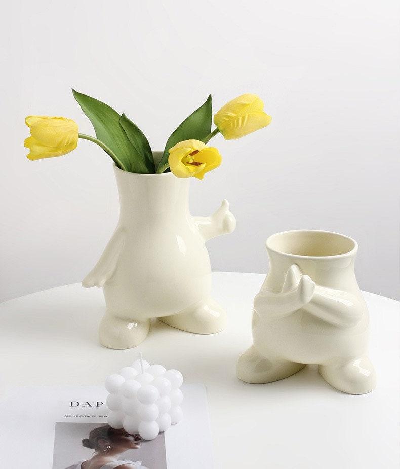 Hom & Ember – Modern Monochrome Art Vase - Hom & Ember