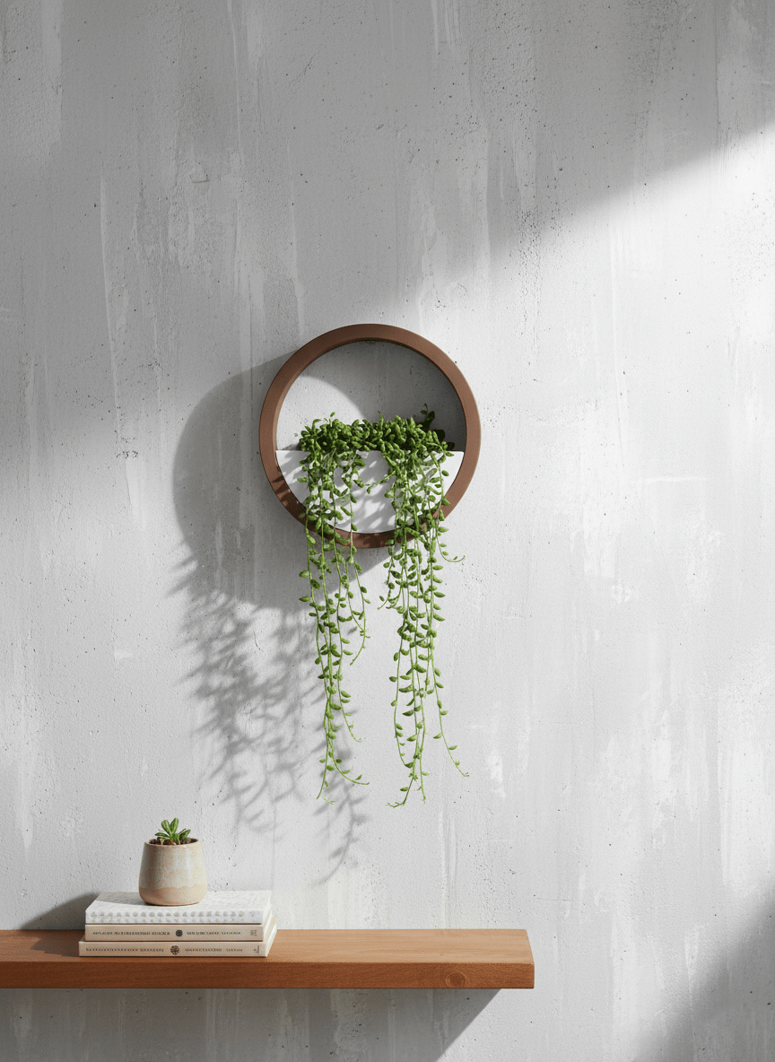 Hom & Ember - Modern Nordic Iron Wall Planter (3 Sizes) - Round Geometric Design - Hom & Ember