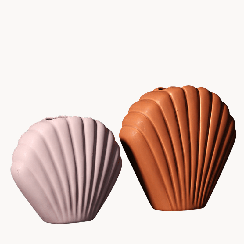Hom & Ember – Morandi Shell Ceramic Vase - Hom & Ember