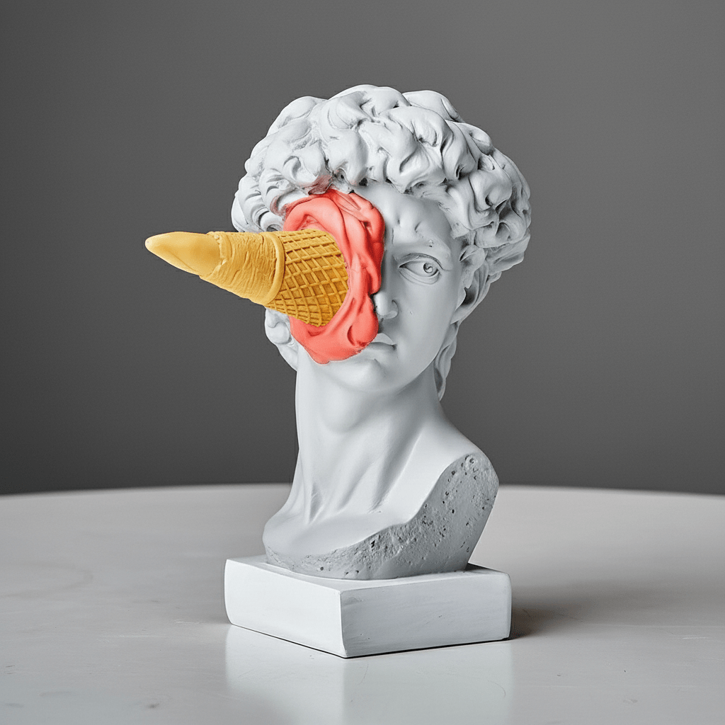 Hom & Ember – Nordic Ice Cream Face Sculpture for a Stylish Nordic Touch - Hom & Ember