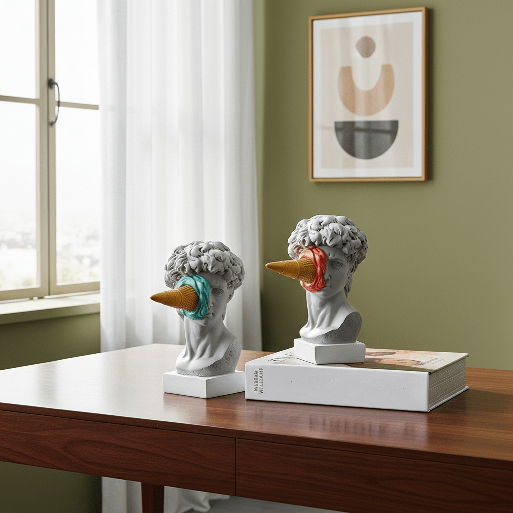 Hom & Ember – Nordic Ice Cream Face Sculpture for a Stylish Nordic Touch - Hom & Ember
