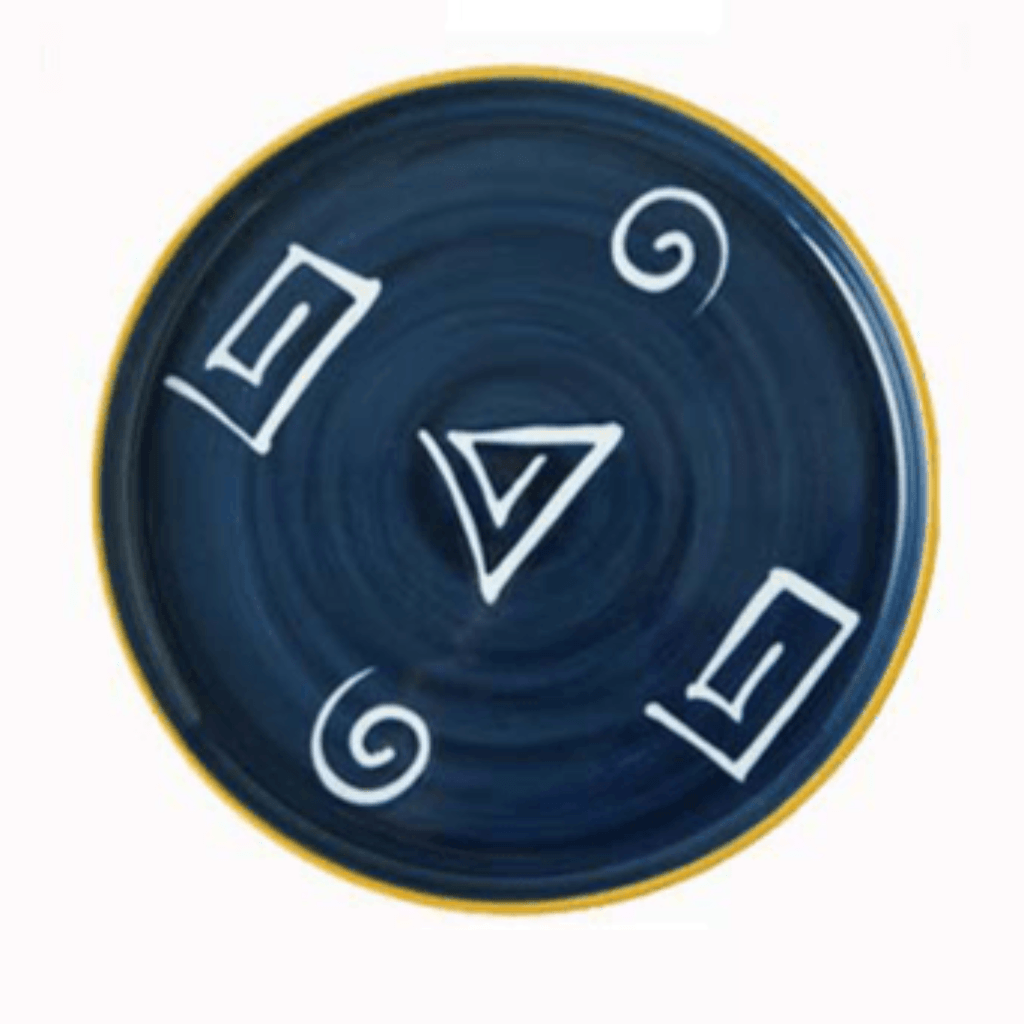 Hom & Ember – Patterned Ceramic Steak Plate in Navy for a Stylish Dining Experience - Hom & Ember