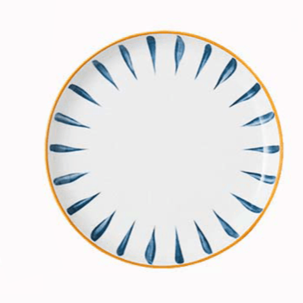 Hom & Ember – Patterned Ceramic Steak Plate in Navy for a Stylish Dining Experience - Hom & Ember