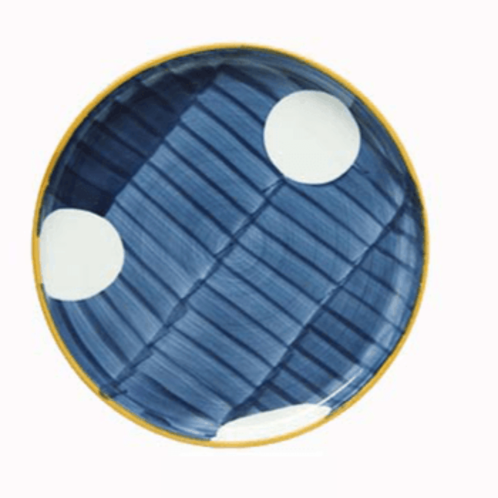 Hom & Ember – Patterned Ceramic Steak Plate in Navy for a Stylish Dining Experience - Hom & Ember