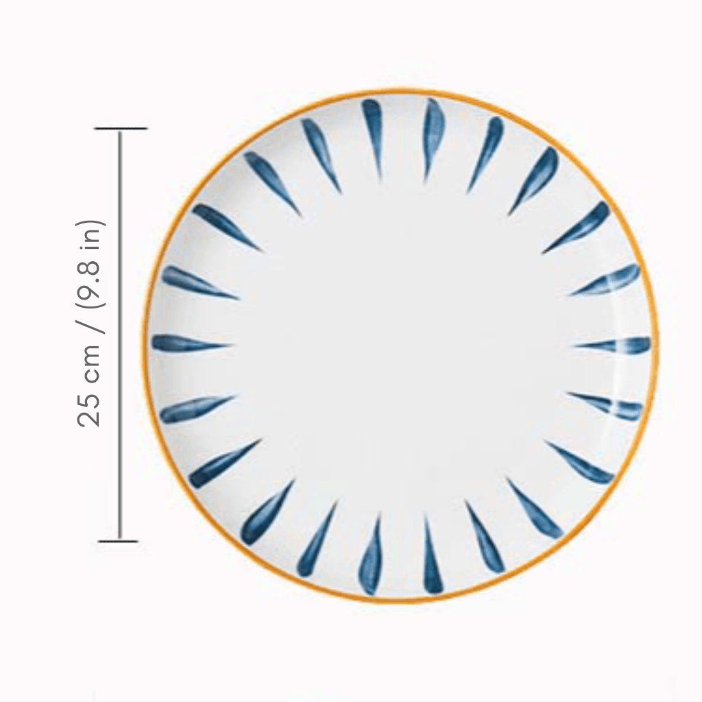Hom & Ember – Patterned Ceramic Steak Plate in Navy for a Stylish Dining Experience - Hom & Ember