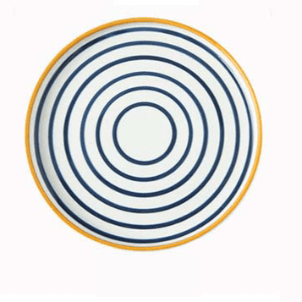 Hom & Ember – Patterned Ceramic Steak Plate in Navy for a Stylish Dining Experience - Hom & Ember