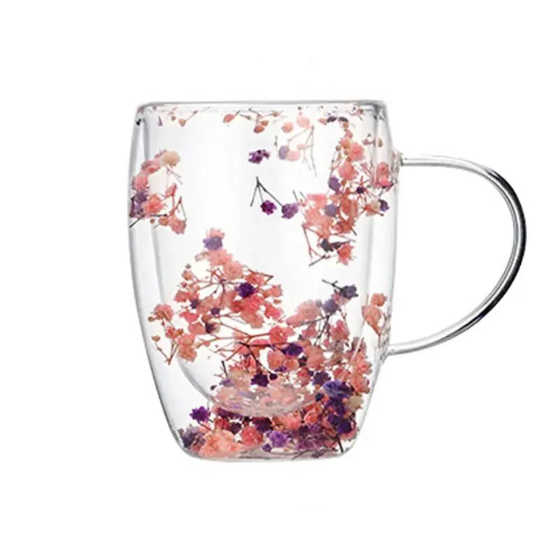 Hom & Ember – Petal Dual - Layer Coffee Mug with Floral Elegance - Hom & Ember