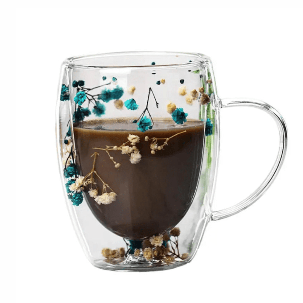 Hom & Ember – Petal Dual - Layer Coffee Mug with Floral Elegance - Hom & Ember