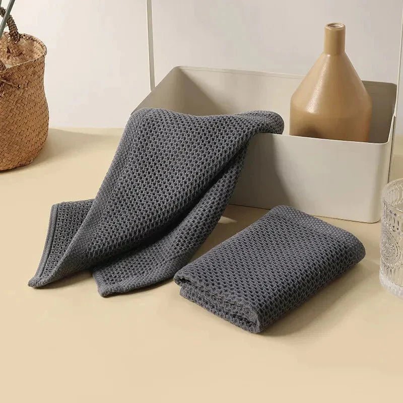 Hom & Ember – Premium Set of 6 Cotton Honeycomb Kitchen Towels for Stylish and Functional Elegance - Hom & Ember