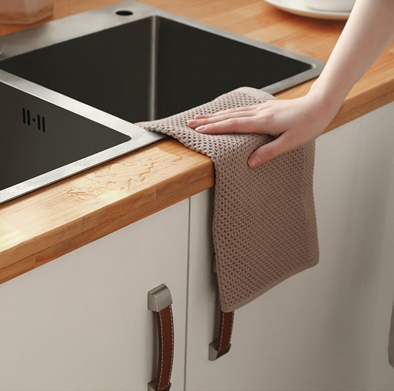Hom & Ember – Premium Set of 6 Cotton Honeycomb Kitchen Towels for Stylish and Functional Elegance - Hom & Ember