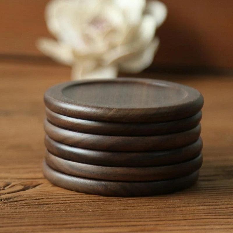 Hom & Ember – Premium Wooden Coasters Set for Sophisticated Tables - Hom & Ember