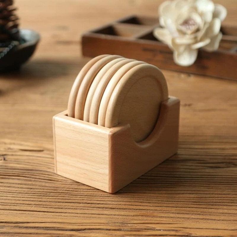 Hom & Ember – Premium Wooden Coasters Set for Sophisticated Tables - Hom & Ember