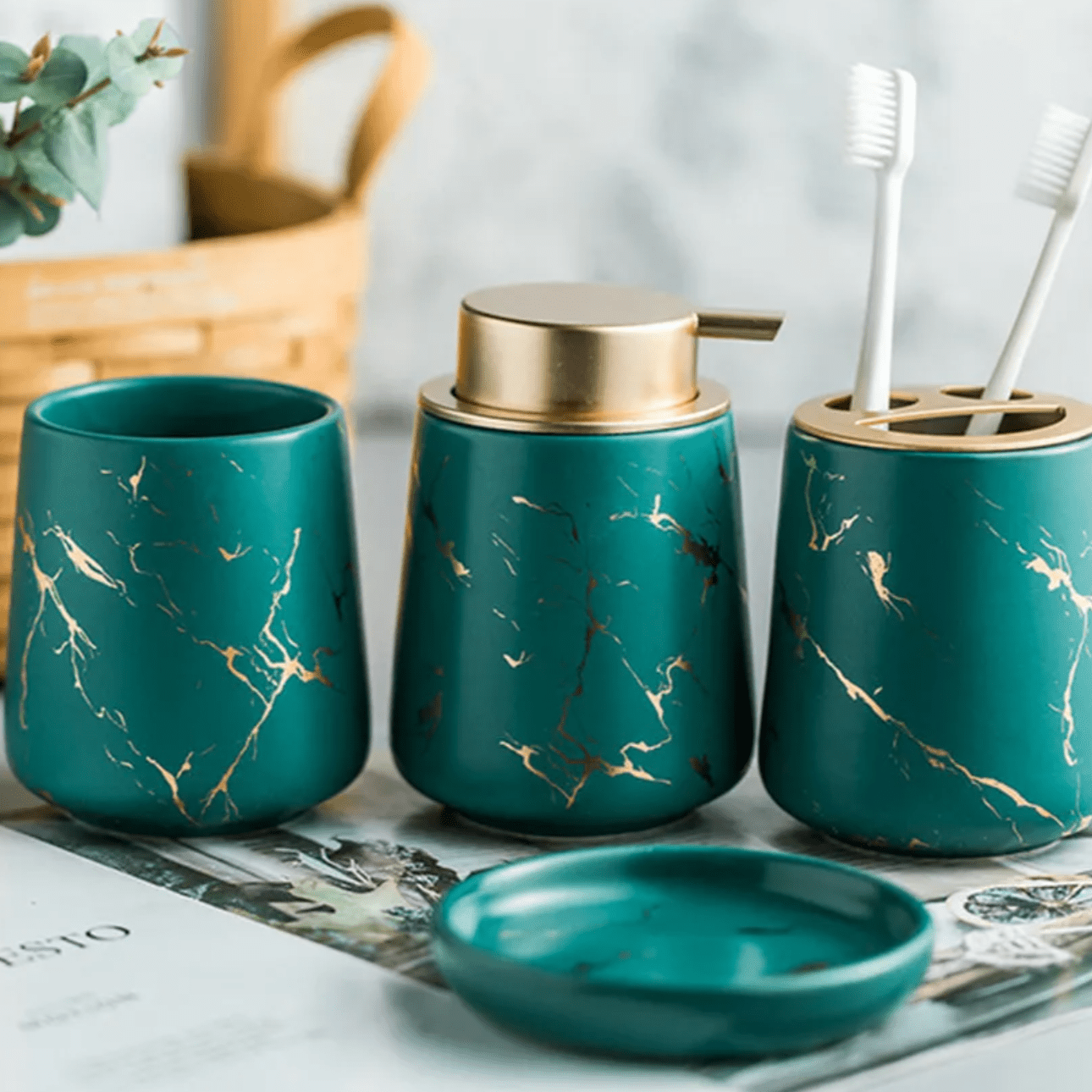 Hom & Ember – Scandinavian Bathroom Set for Stylish Serenity with Timeless Charm - Hom & Ember