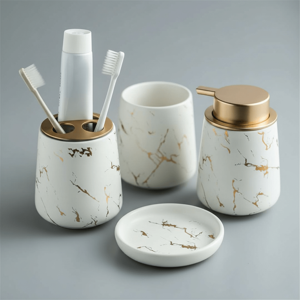 Hom & Ember – Scandinavian Bathroom Set for Stylish Serenity with Timeless Charm - Hom & Ember