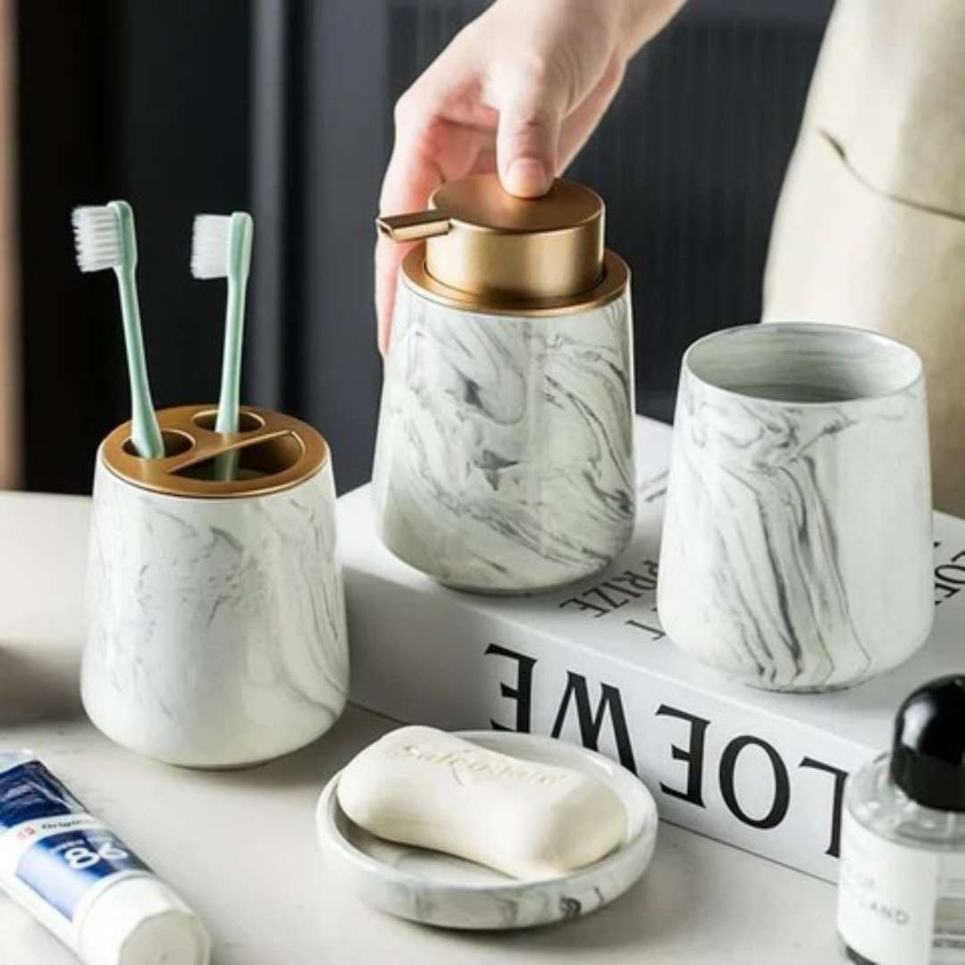 Hom & Ember – Scandinavian Bathroom Set for Stylish Serenity with Timeless Charm - Hom & Ember