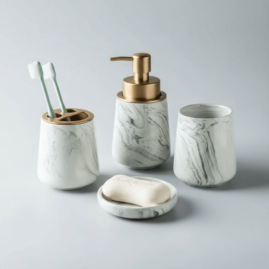 Hom & Ember – Scandinavian Bathroom Set for Stylish Serenity with Timeless Charm - Hom & Ember