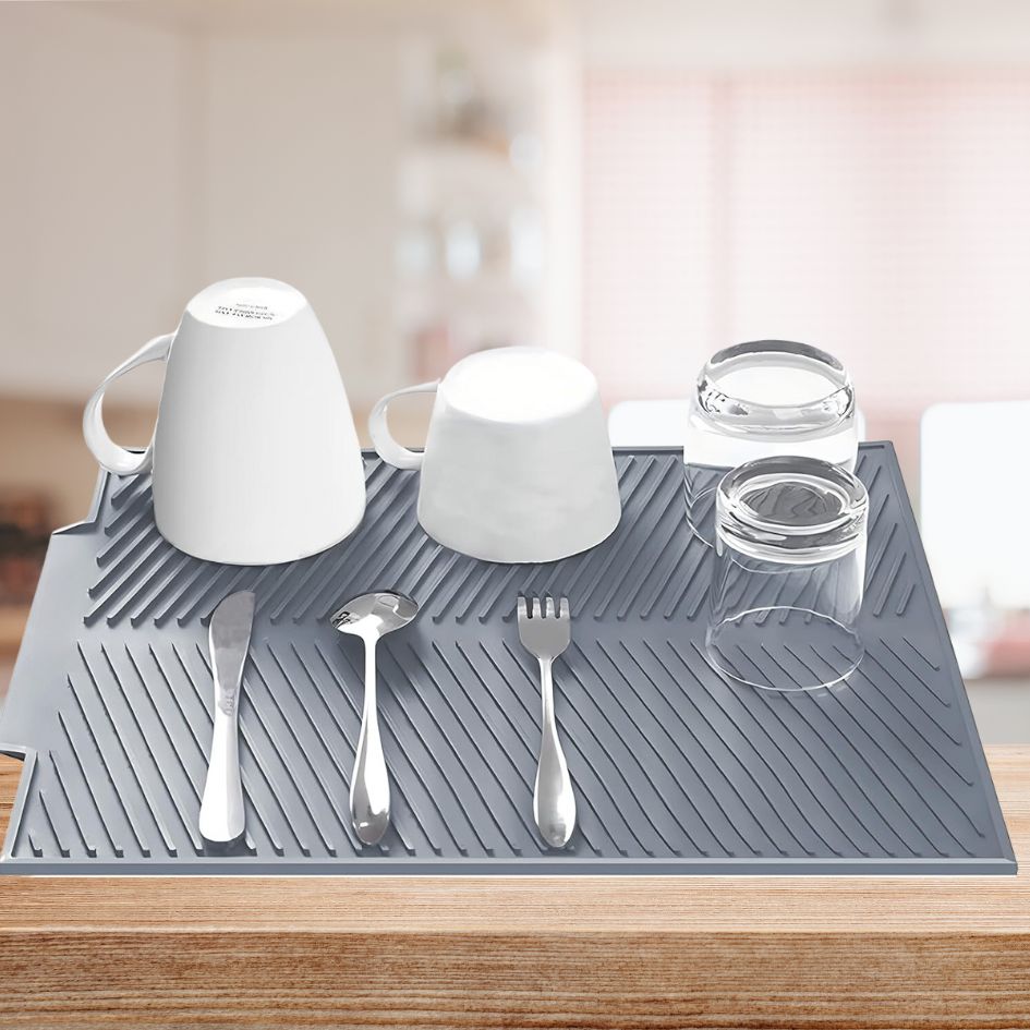 Hom & Ember – Silicone Dish Draining Mat for an Organised Kitchen - Hom & Ember