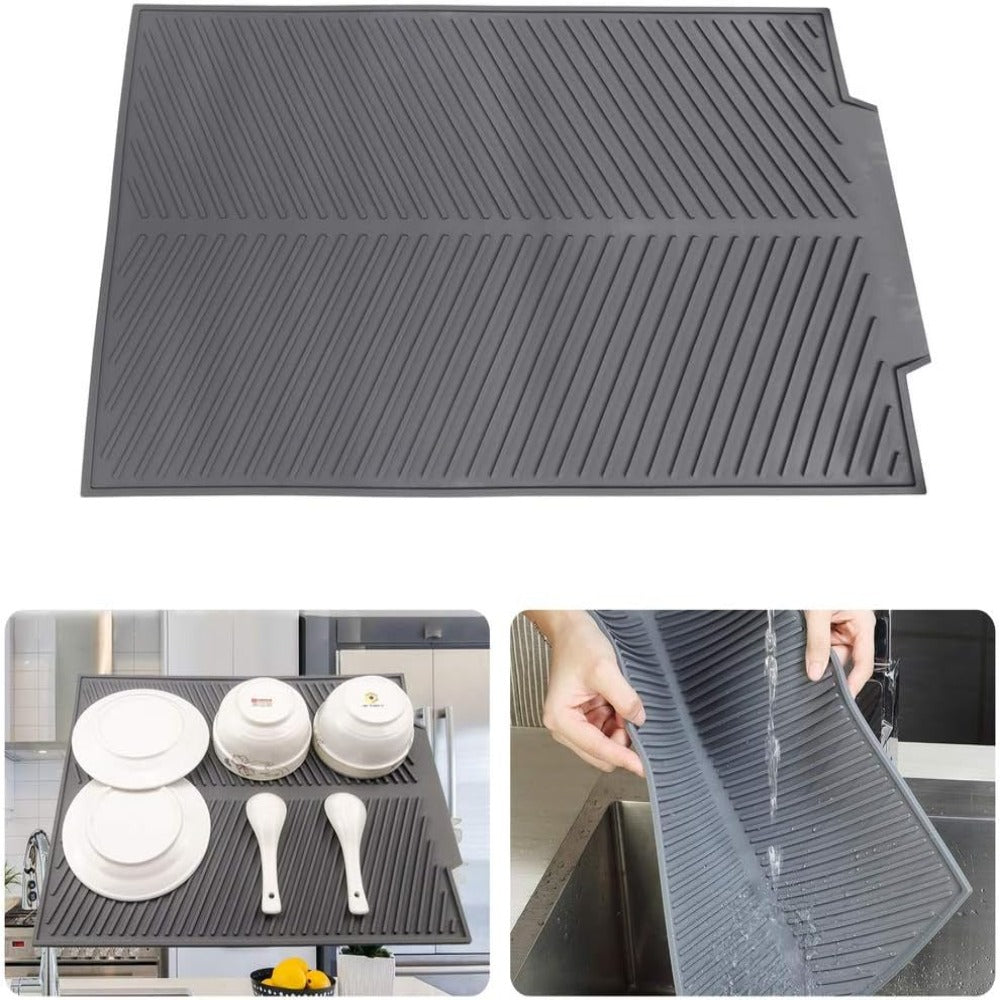Hom & Ember – Silicone Dish Draining Mat for an Organised Kitchen - Hom & Ember