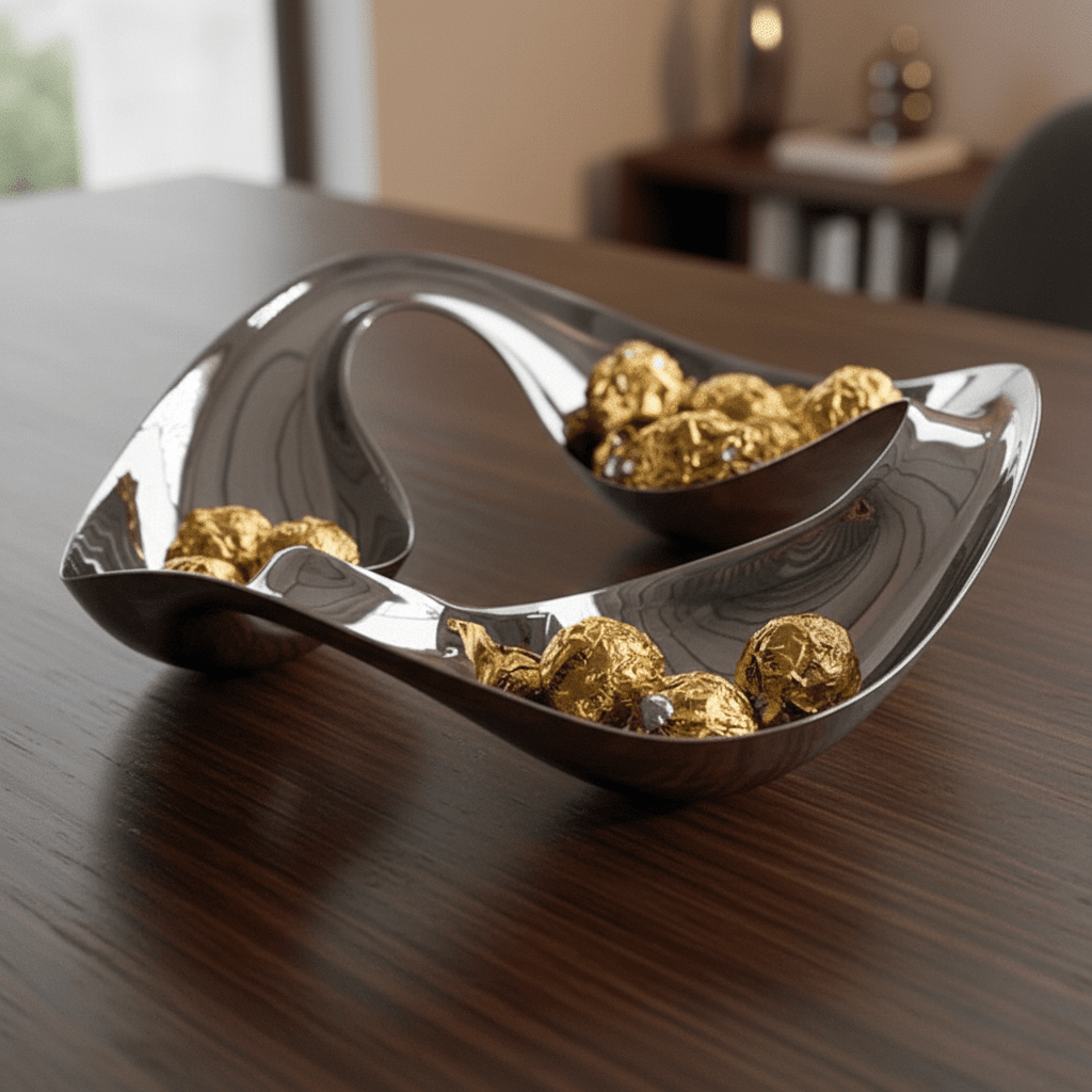 Hom & Ember – Sleek Stainless Steel Nordic Tray for a Sophisticated Serving Elegance - Hom & Ember