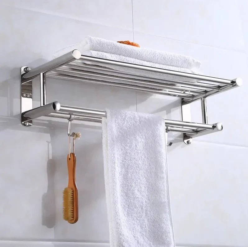 Hom & Ember – Sleek Stainless Steel Towel Rack with Contemporary Flair - Hom & Ember